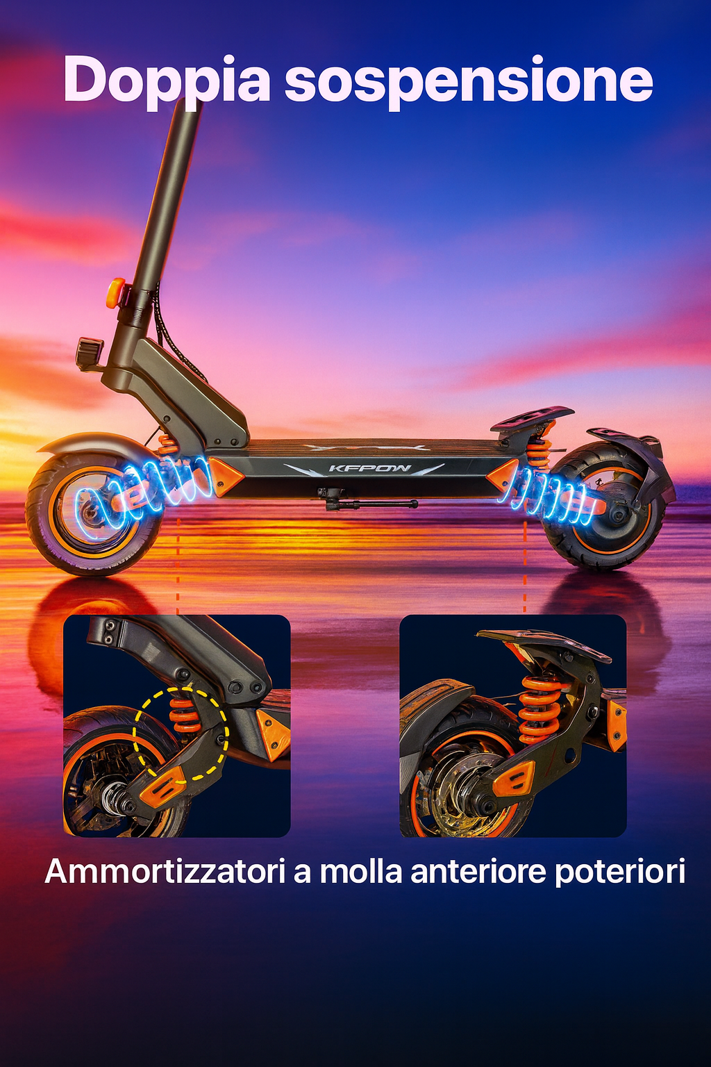 Monopattino elettrico kepow k3 doppia sospensione 48 v 15 ah off Road