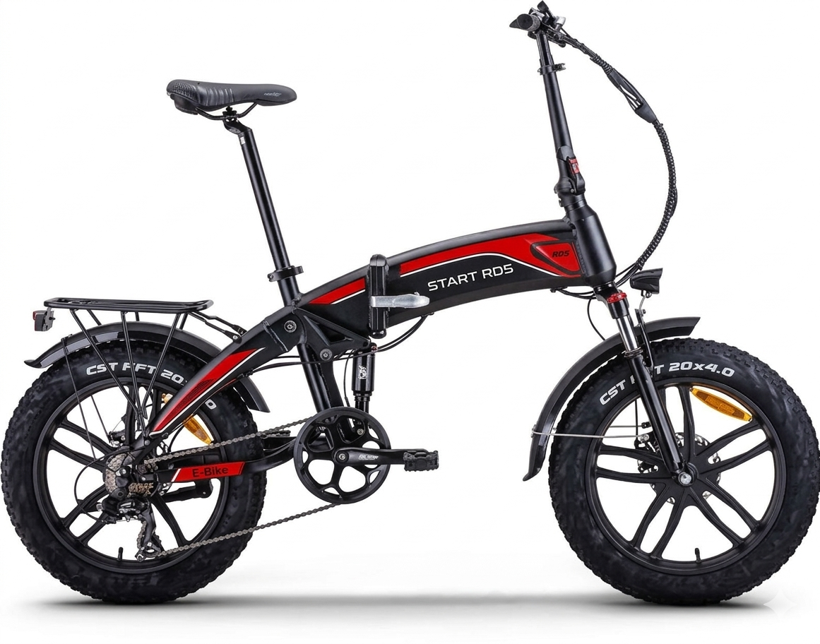 Fat bike elettrica start rd5 rossa batteria integrata al telaio